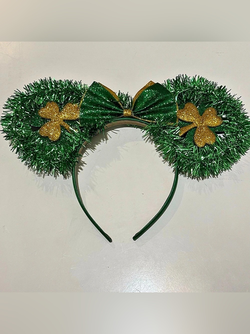 🌴 Light Up - Green & Gold Shamrock Headband - New